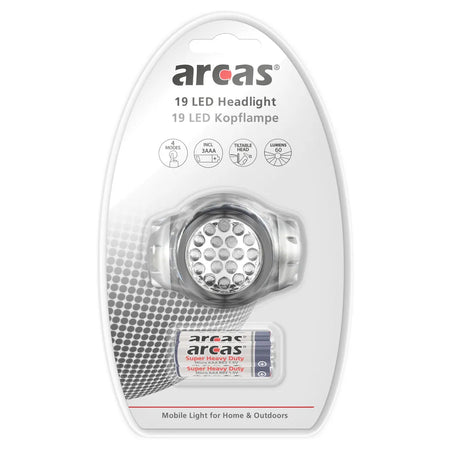 Galvos žibintuvėlis 19 LED, ARCAS