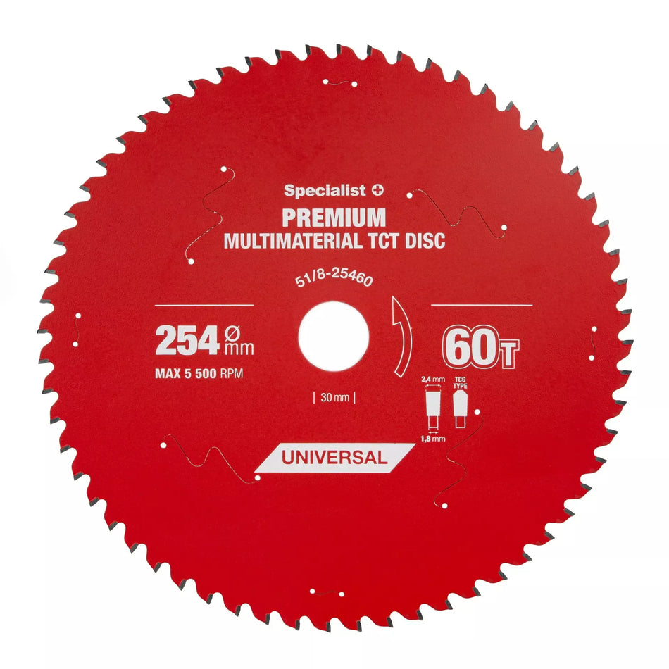 Pjovimo diskas 254x60Tx30mm, Multimaterial PREMIUM, SPECIALIST+