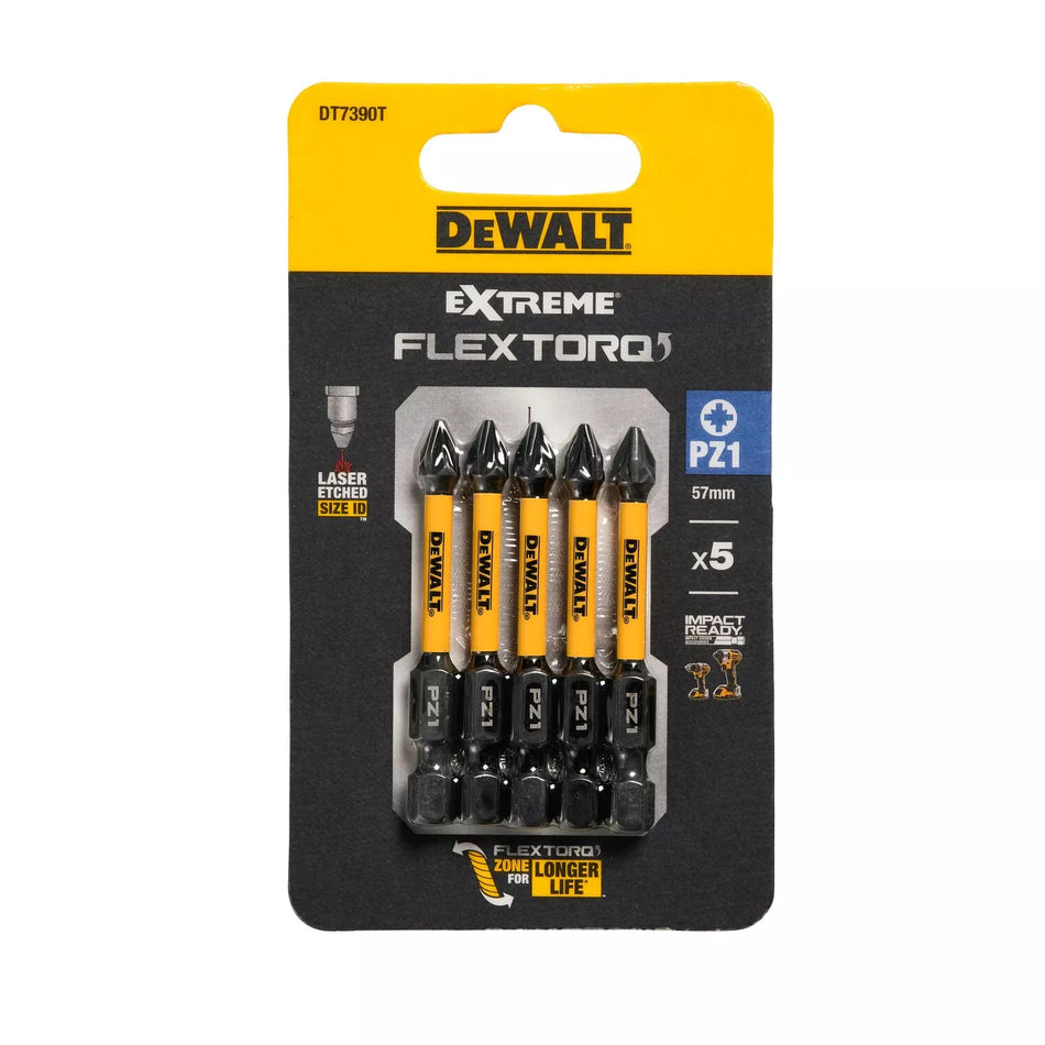 Sukimo antgaliukai FLEXTORQ PZ1, 25 mm, DeWALT, 5 vnt.