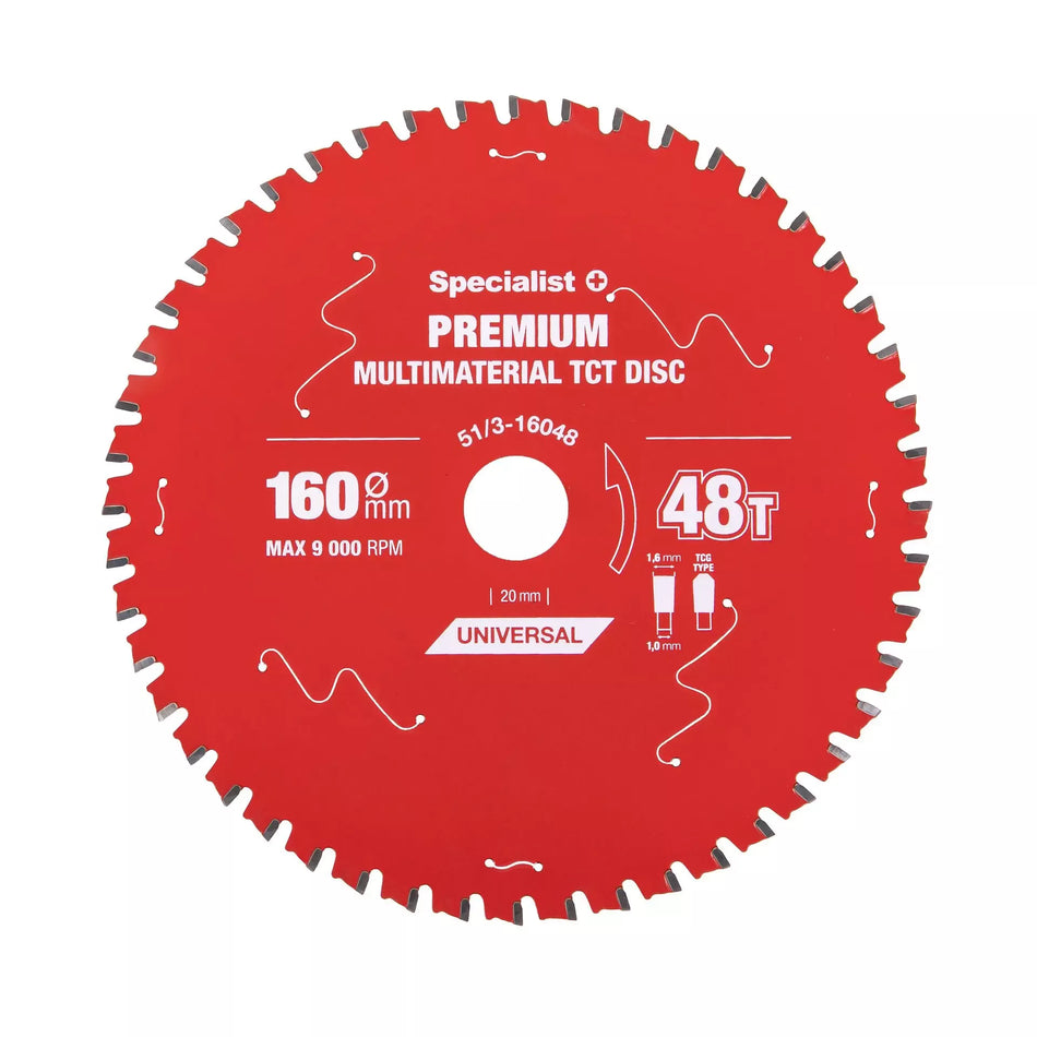 Pjovimo diskas 160x48Tx20mm, Multimaterial PREMIUM, SPECIALIST+