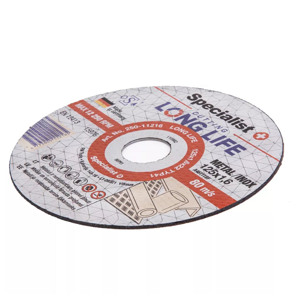SPECIALIST+ metalo pj.diskas LONG LIFE, 125x1.6x22 mm