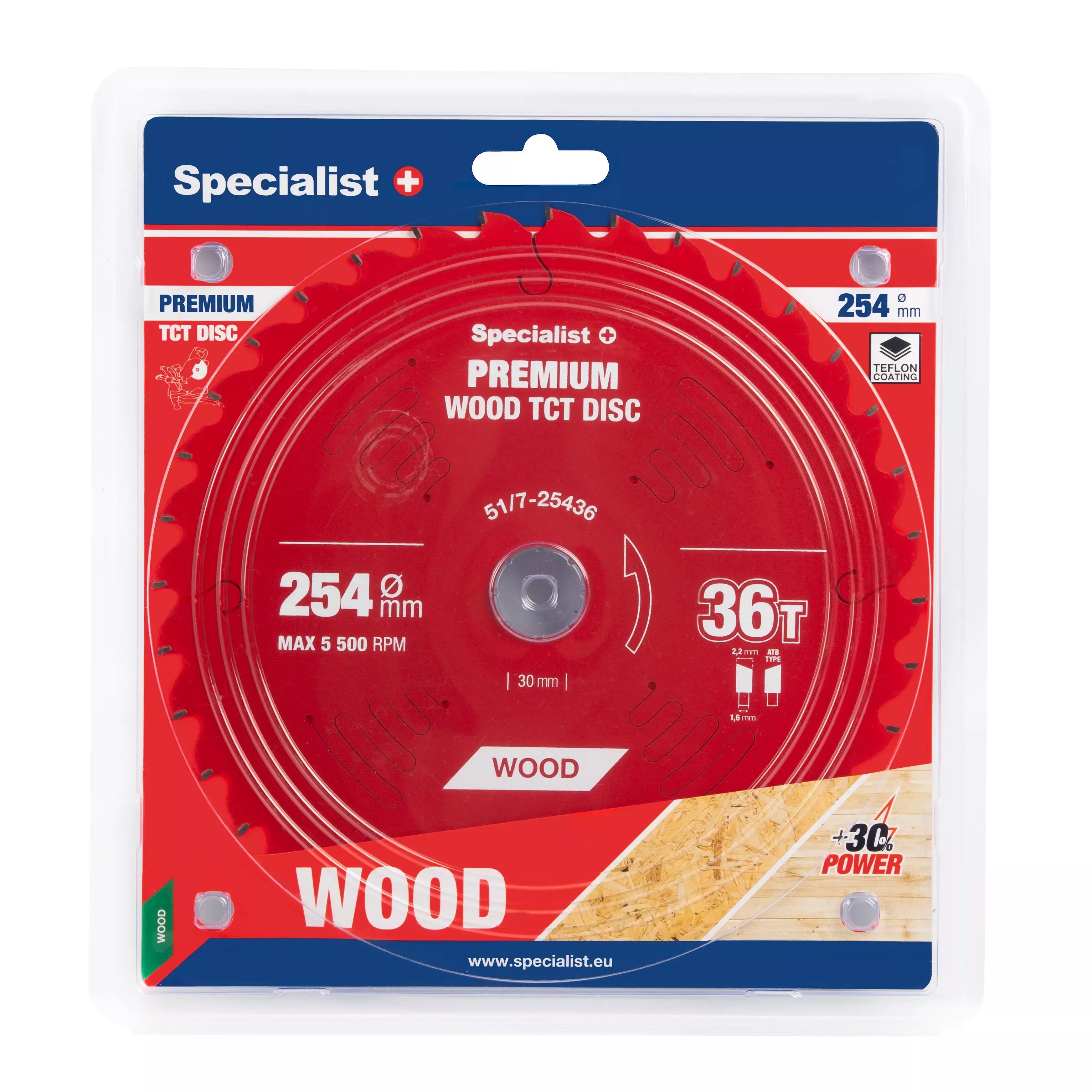 Pjovimo diskas 254x36Tx30mm, Wood PREMIUM, SPECIALIST+