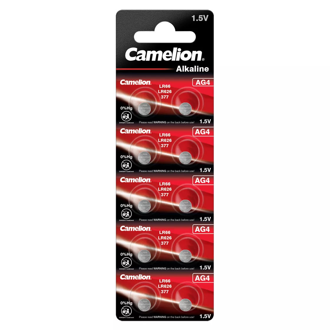Mikro elementas be gyvsidabrio, LR66/AG4, 1,5V, CAMELION, 10 vnt.