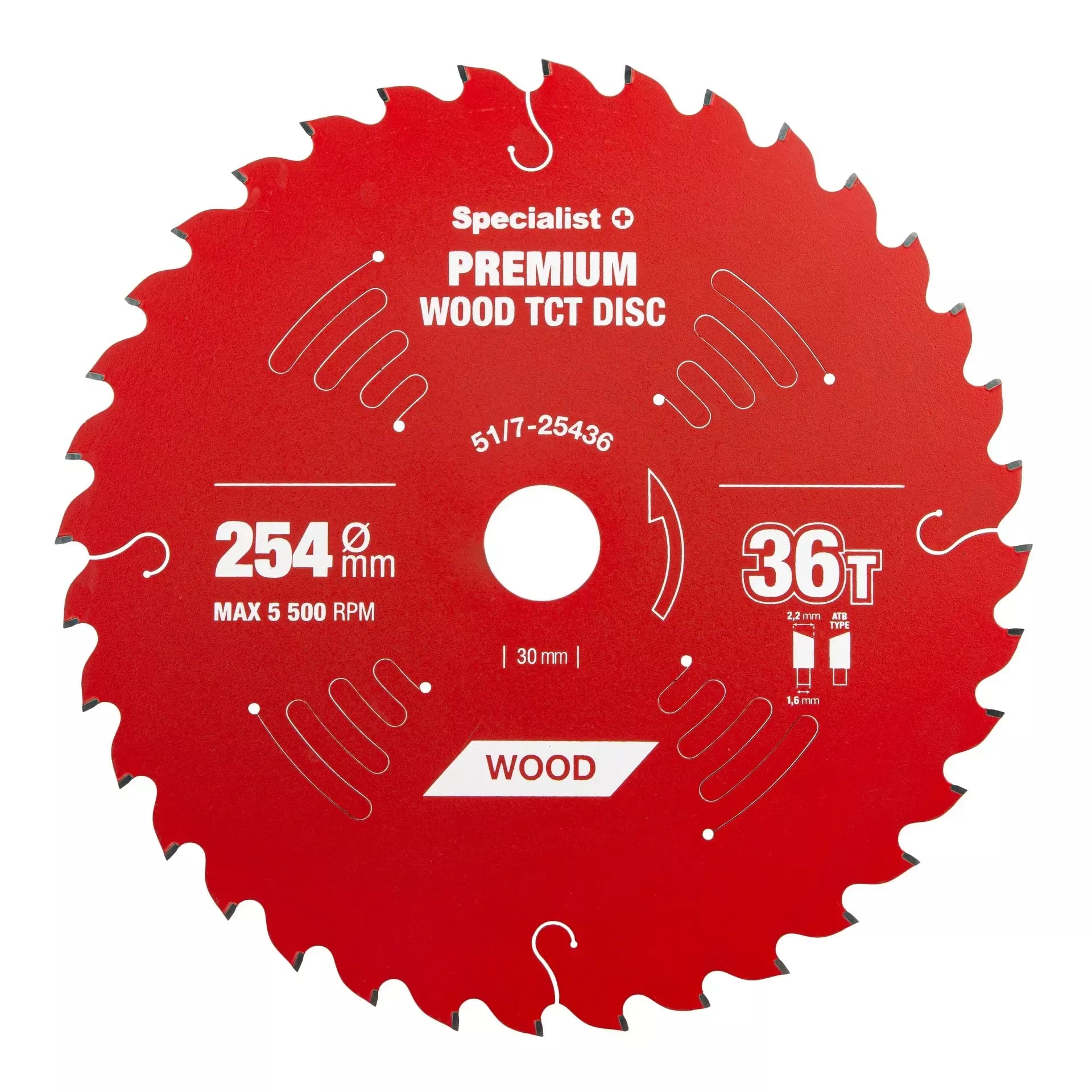 Pjovimo diskas 254x36Tx30mm, Wood PREMIUM, SPECIALIST+