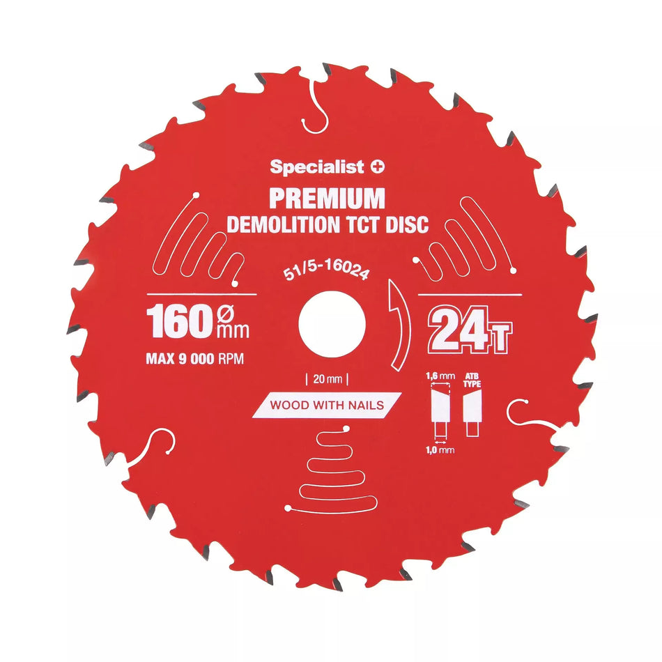 Pjovimo diskas 160x24Tx20mm, Demolition PREMIUM, SPECIALIST+