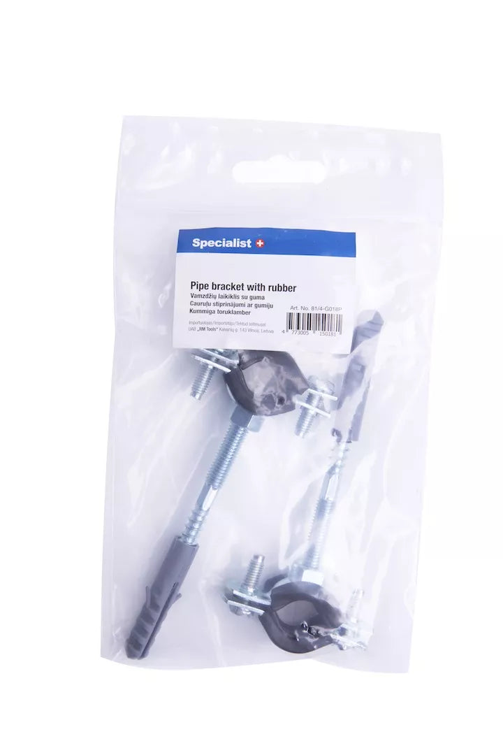SPECIALIST+ vamzdžių laikik. su guma, 75-80mm, 2 1/2", 2 vnt.