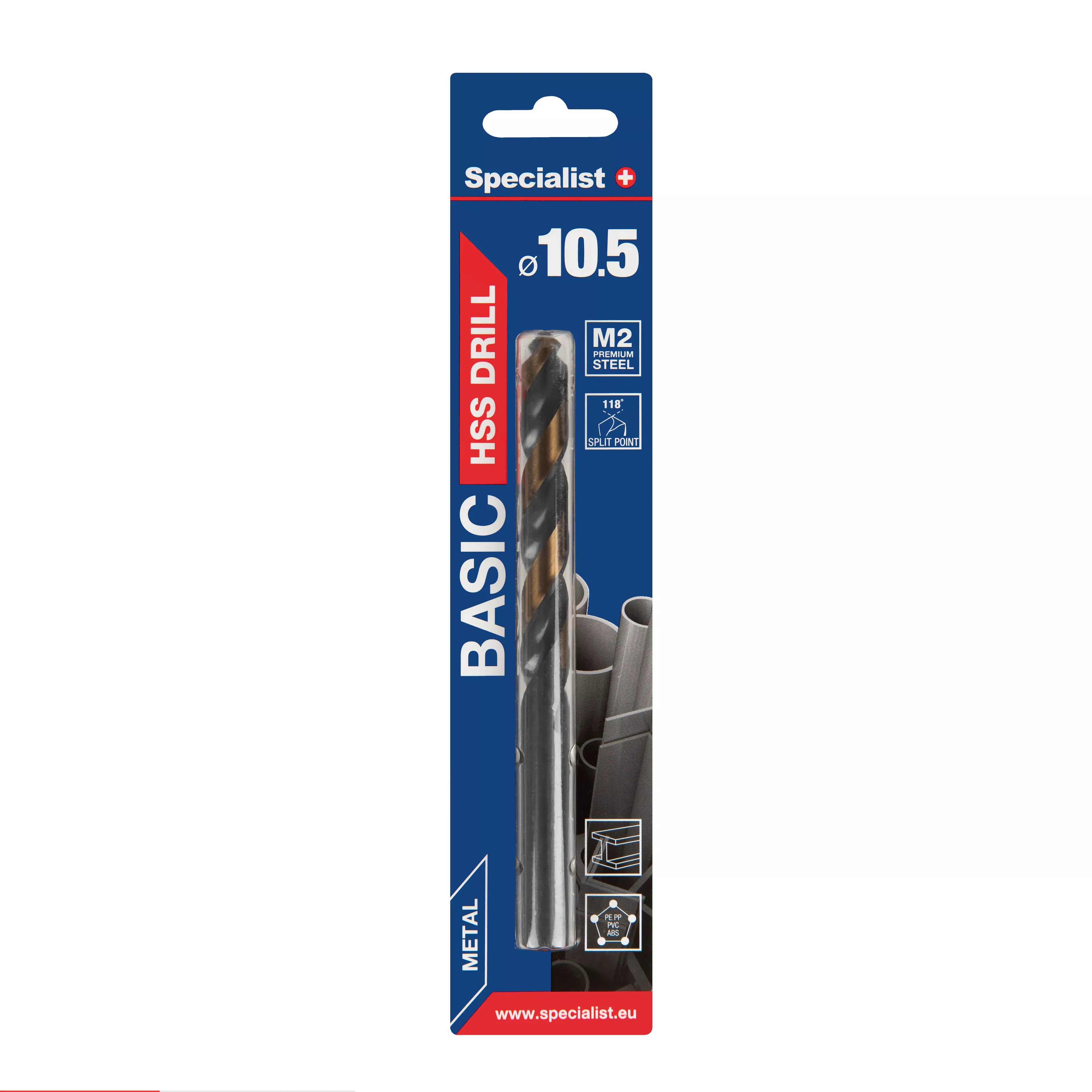 SPECIALIST+ metalo grąžtas BASIC, 10.5 mm