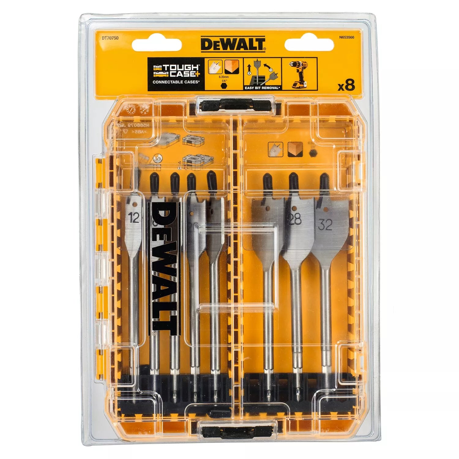Plunksninių grąžtų rinkinys, DeWALT 8 vnt.
