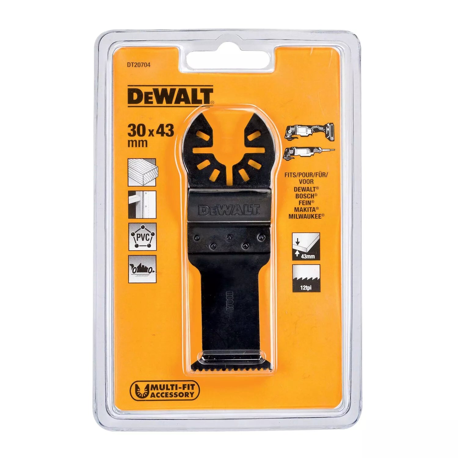 Daugiafunkcinė įrankio geležtė 31mm x 43mm, DeWALT