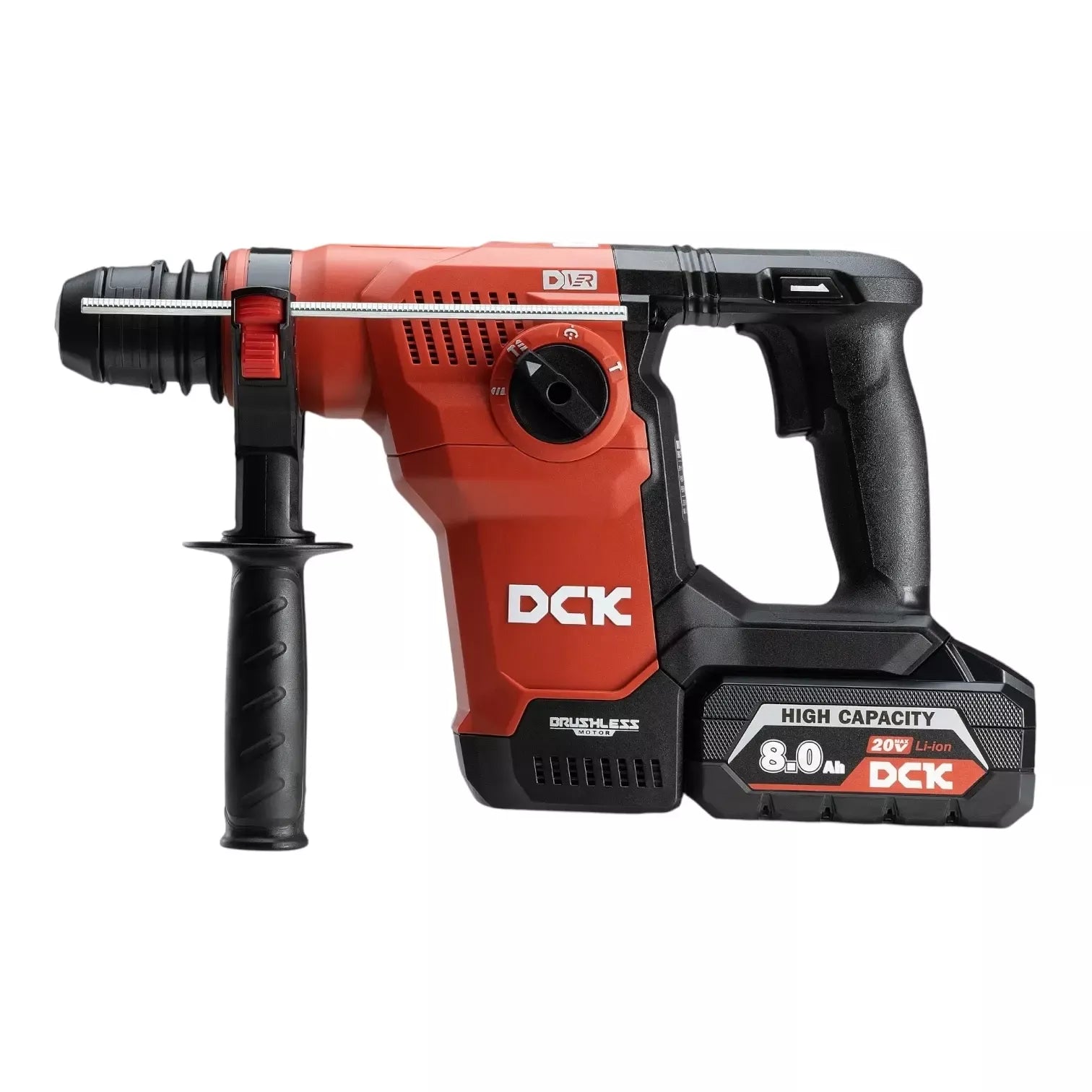 Akumuliatorinis bešepetėlinis perforatorius SDS+, 3,6J, 20V, KRH20V-28R2K, DCK (2x8,0Ah akumuliatorius, įkroviklis)