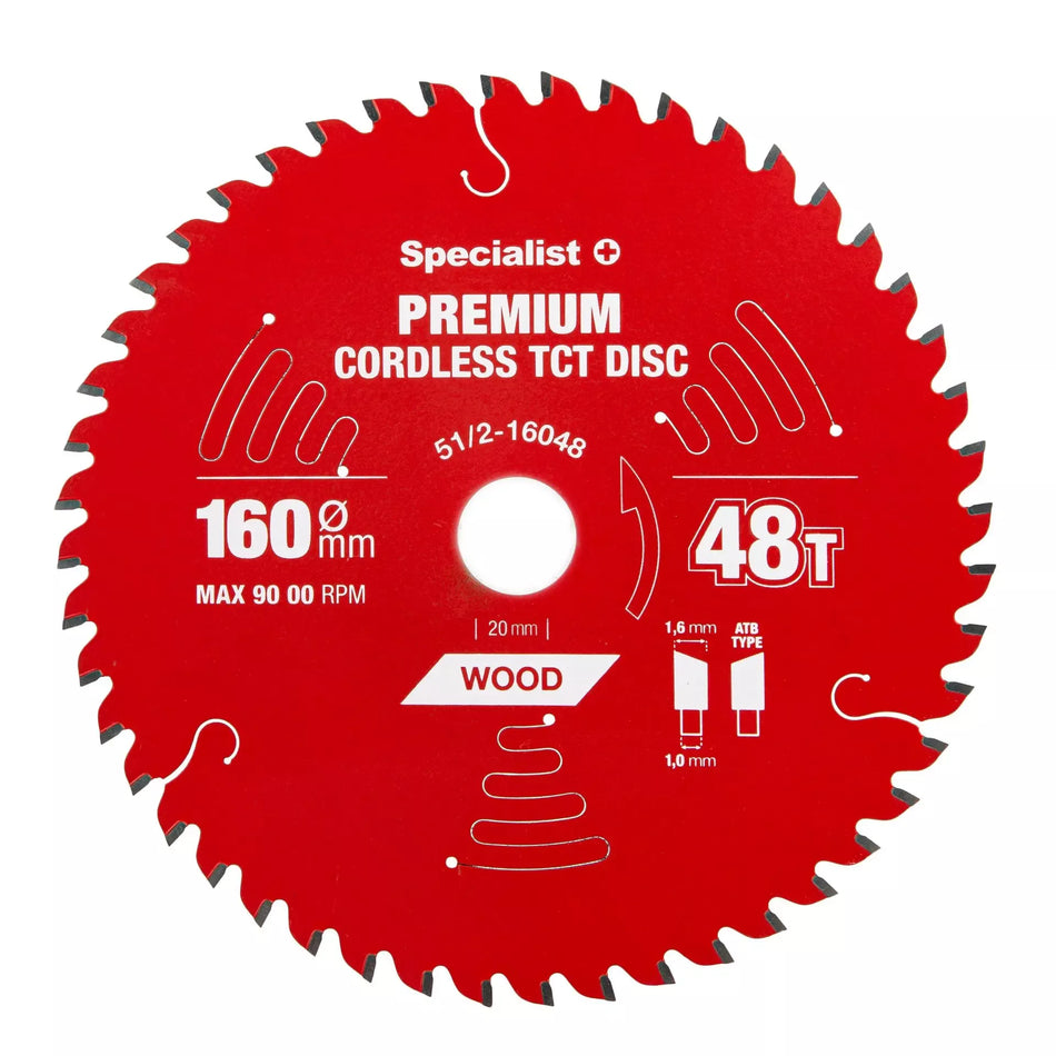 Pjovimo diskas 160x48Tx20mm, Cordless PREMIUM, SPECIALIST+