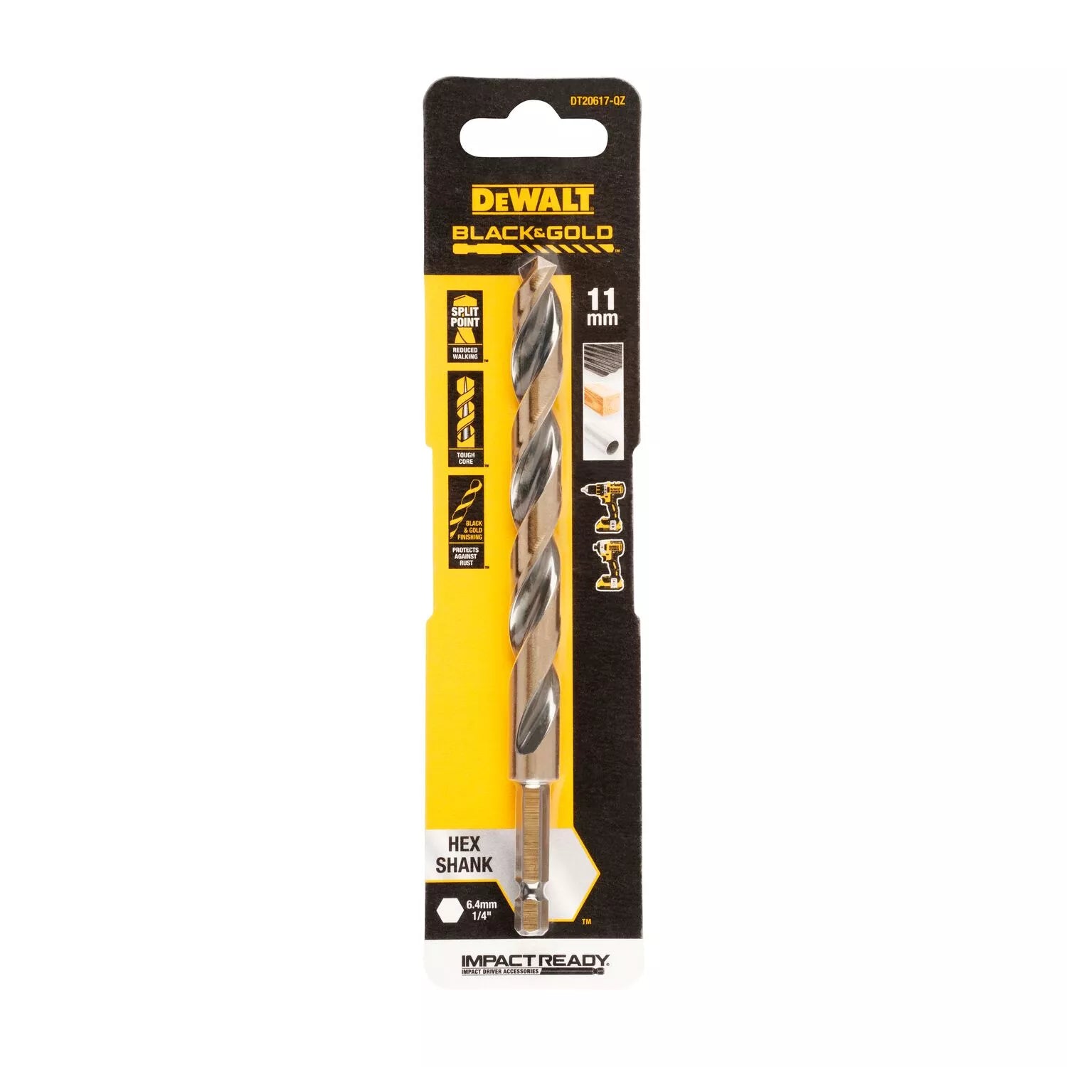 Grąžtas metalui HEX 1/4, 11,0 mm, DeWALT