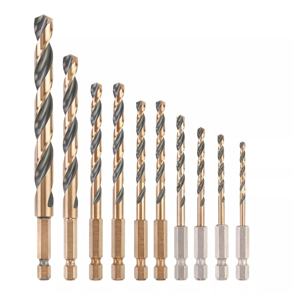 Grąžtų metalui rinkinys HEX 1/4, DeWALT, 10 vnt.