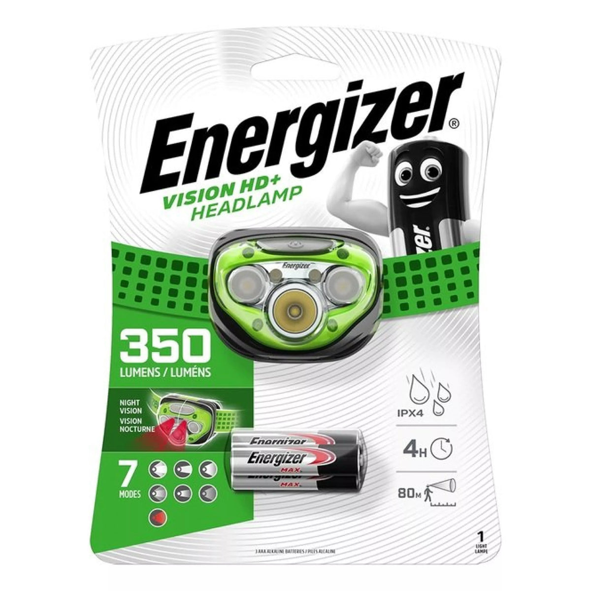 Galvos žibintuvėlis, 350lm, 3xAAA, VISION HD+, ENERGIZER