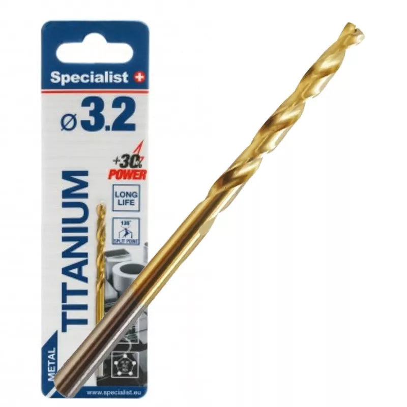 SPECIALIST+ metalo grąžtas TITAN, 3.2 mm