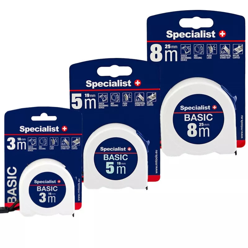SPECIALIST+ ruletė BASIC 3 m, 16 mm