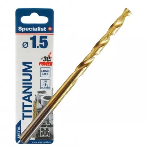 SPECIALIST+ metalo grąžtas TITAN, 1.5 mm, 2 vnt.