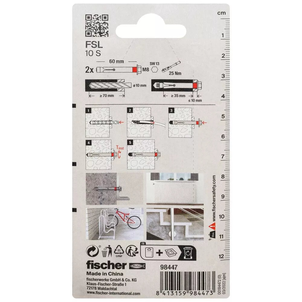 Fischer ankeris su varžtu FSL 10 S 2vnt.