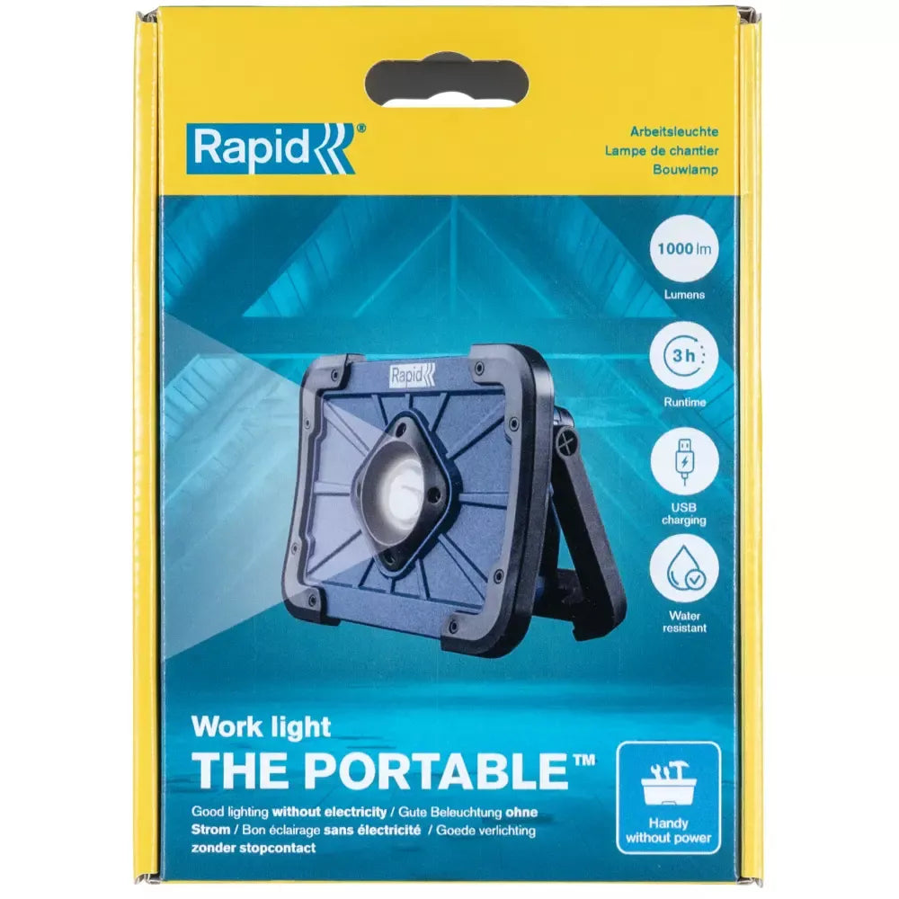 Šviestuvas su integruota ličio jonų baterija THE PORTABLE, 1000 Lm., RAPID