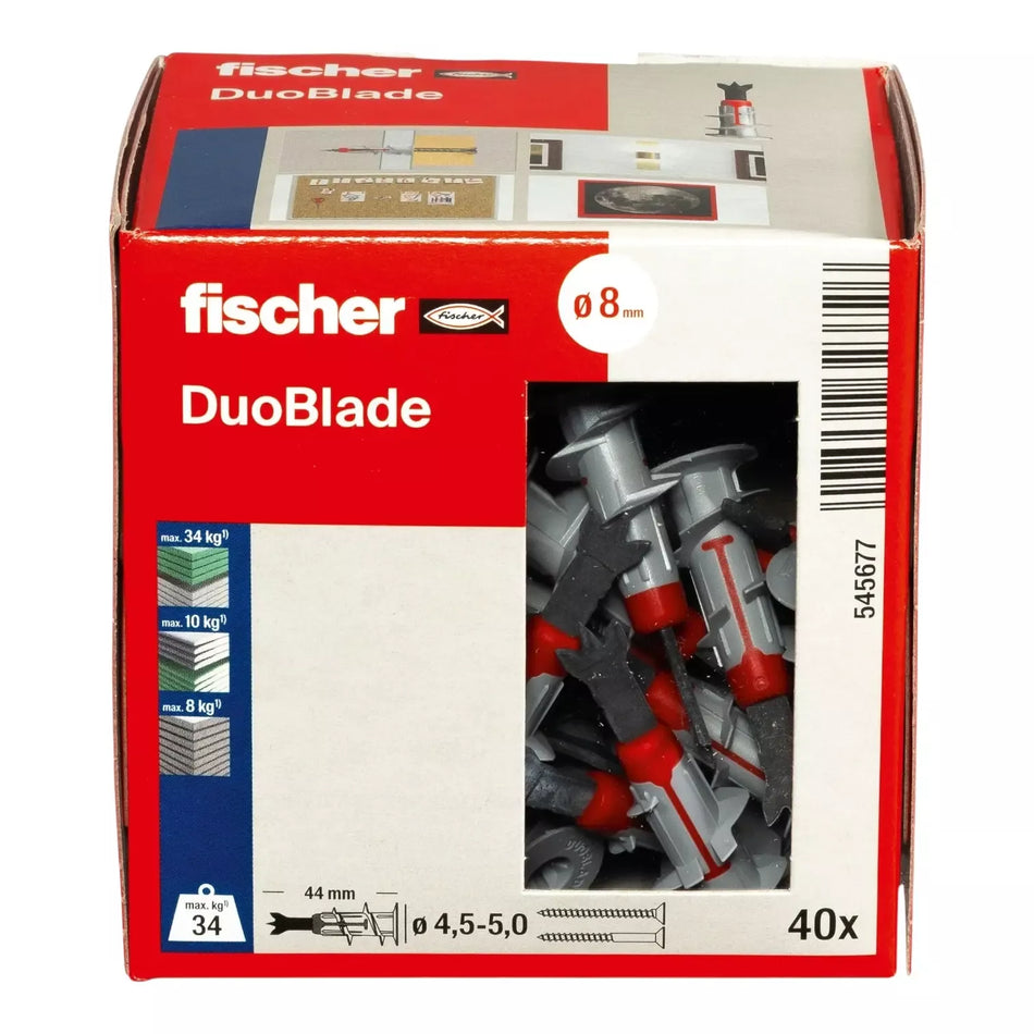 Kaiščiai gipso kartonui DUOBLADE, FISCHER 40 vnt.
