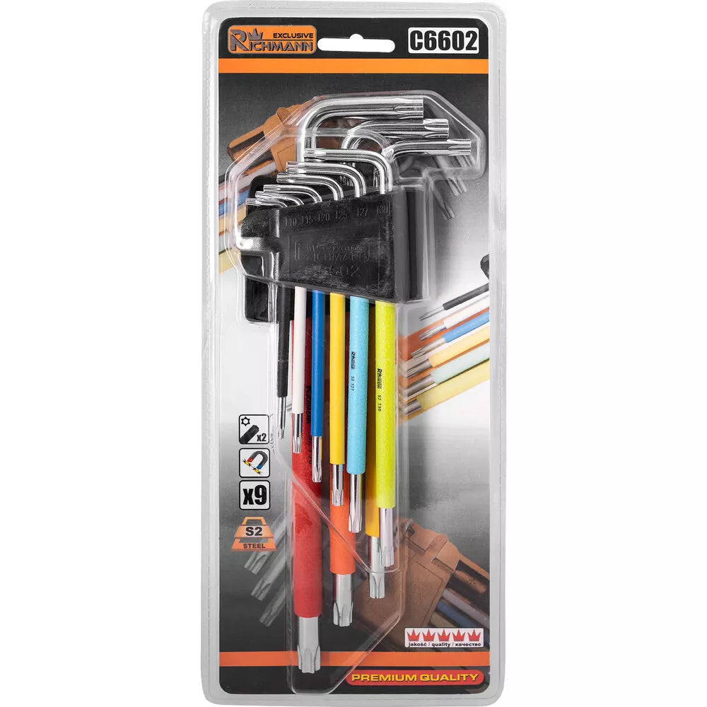 Šešiakampiai raktai TORX T10 - T50 9 vnt.