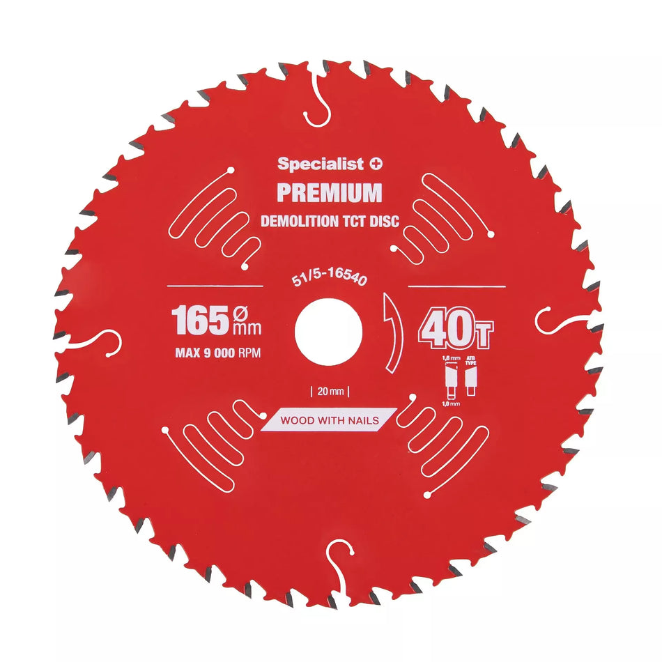 Pjovimo diskas 165x40Tx20mm, Demolition PREMIUM, SPECIALIST+