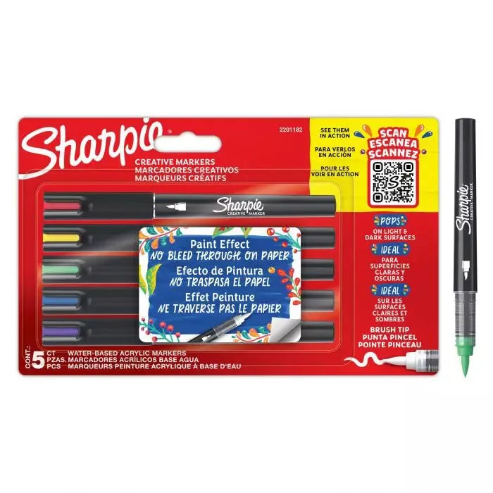 Akriliniai kūrybiniai markeriai vandens pagrindu, 5 vnt, SHARPIE