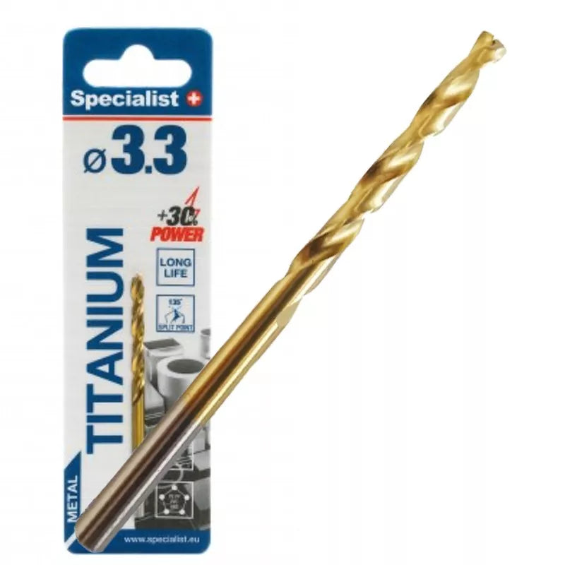 SPECIALIST+ metalo grąžtas TITAN, 3.3 mm
