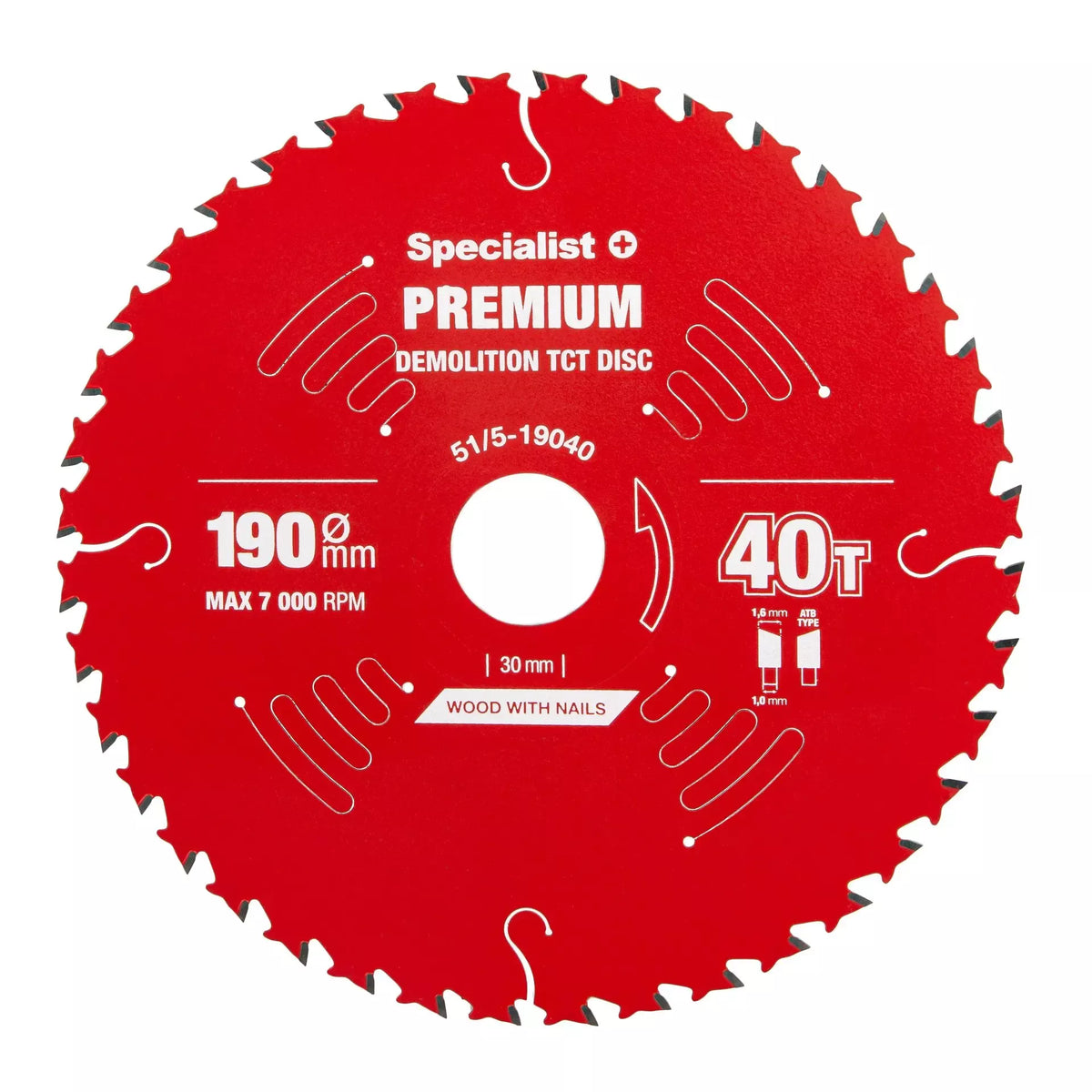 Pjovimo diskas 190x40Tx30mm, Demolition PREMIUM, SPECIALIST+
