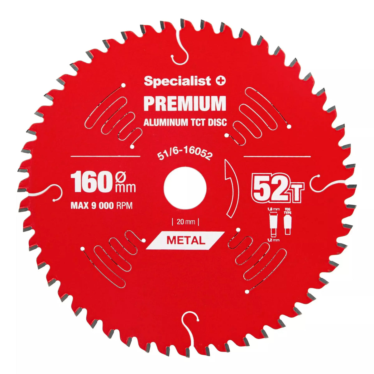 Pjovimo diskas 160x52Tx20mm, Aluminium PREMIUM, SPECIALIST+