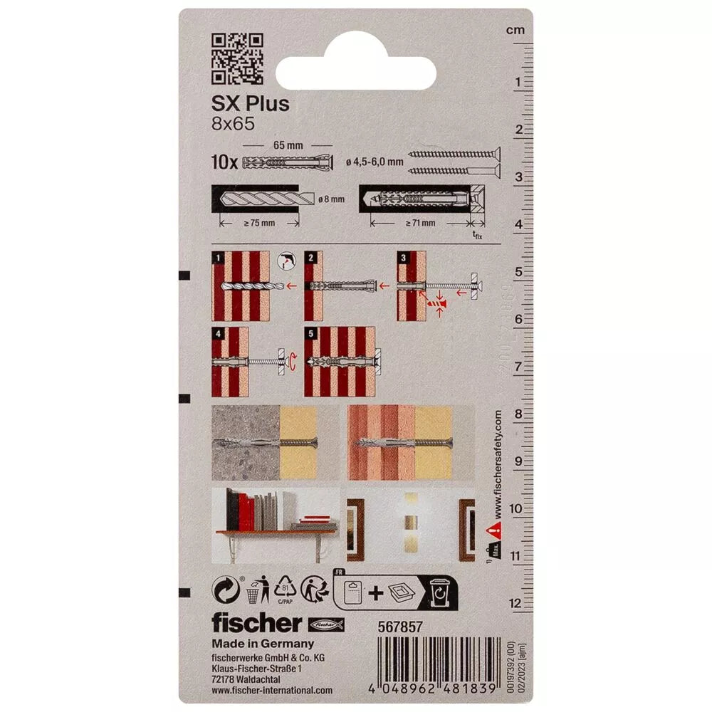 FISCHER kaiščiai SX Plus, 8x65 mm, 10 vnt.