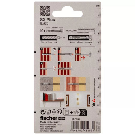 FISCHER kaiščiai SX Plus, 8x65 mm, 10 vnt.