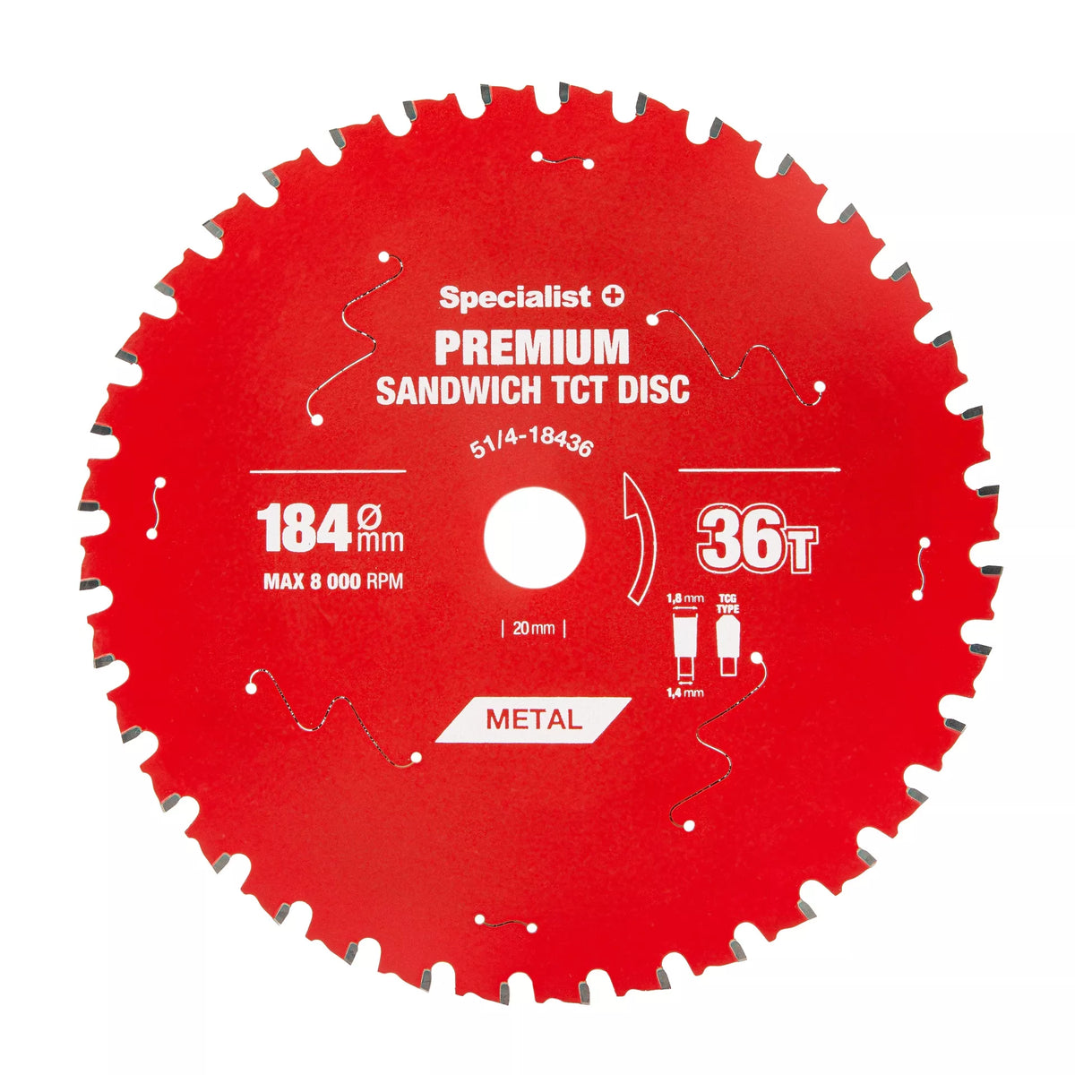 Pjovimo diskas 184x36Tx20/16mm, Sandwich PREMIUM, SPECIALIST+
