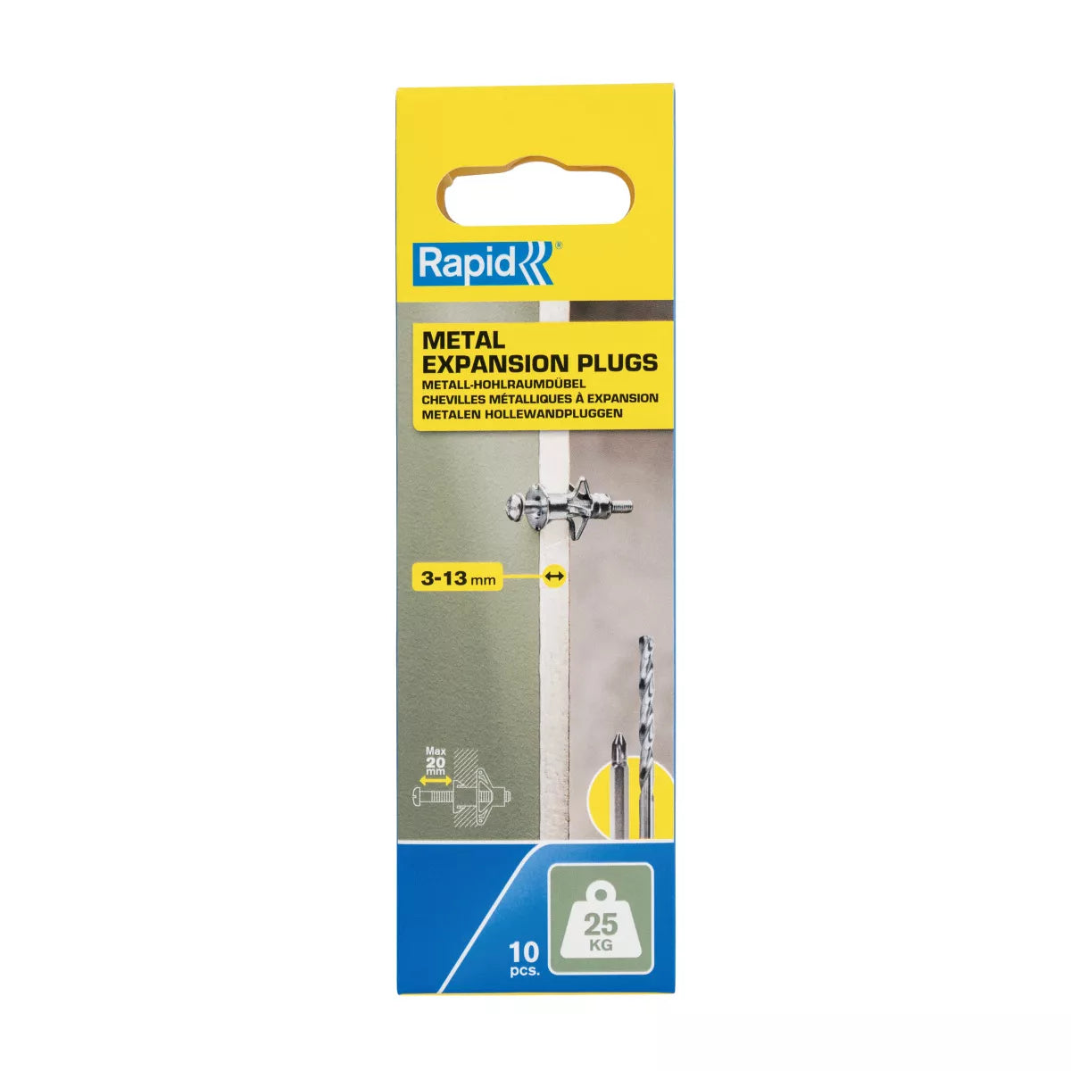 Inkarai 3-13 mm. storio sienelėms, Rapid 10 vnt. max 25 kg.