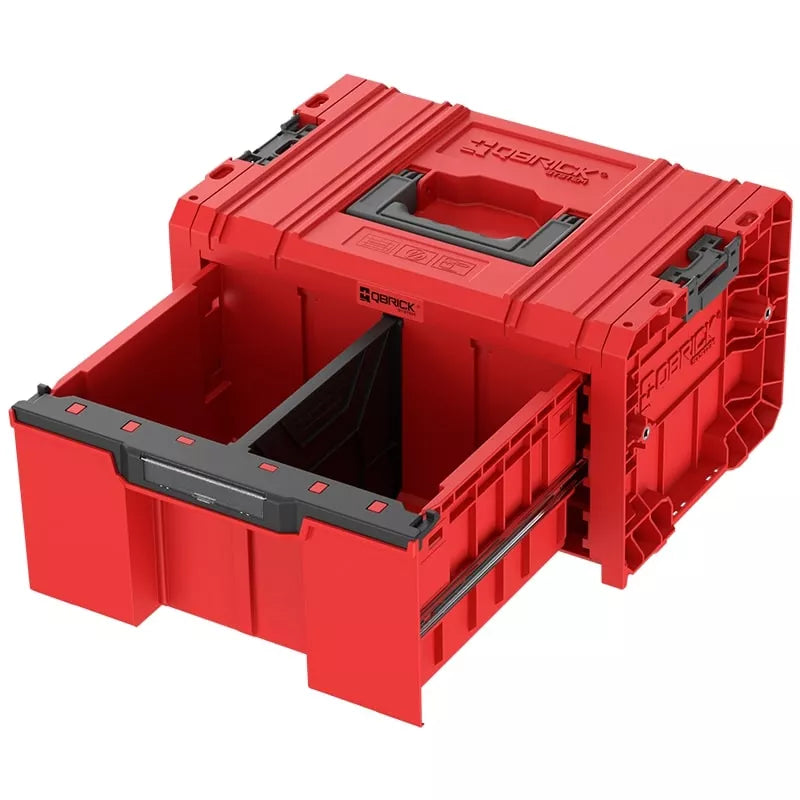 QBRICK PRO įrankių dėžė su stalčiu 2.0 EXPERT RED