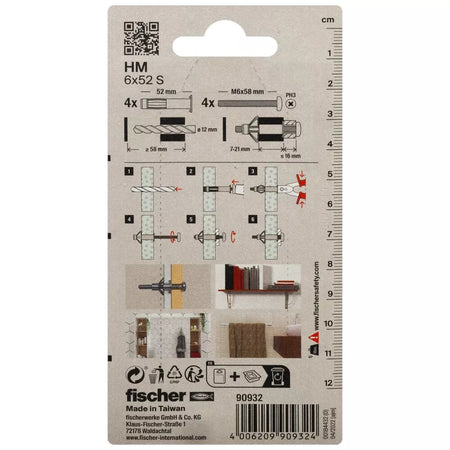 Ankeris Fischer, GKP 6x52, 4 vnt.