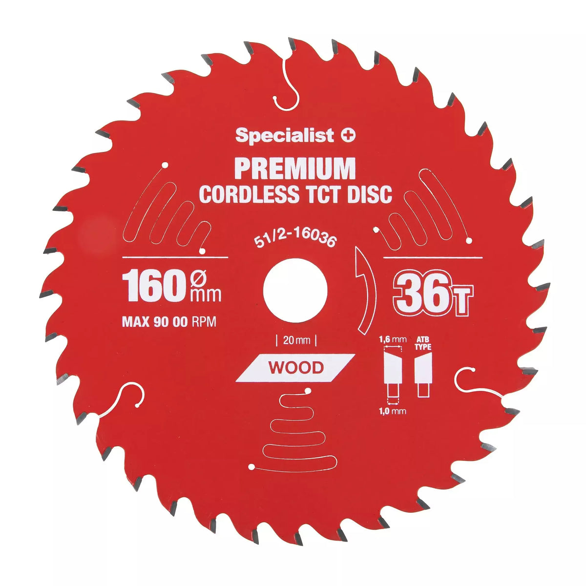Pjovimo diskas 160x36Tx20mm, Cordless PREMIUM, SPECIALIST+
