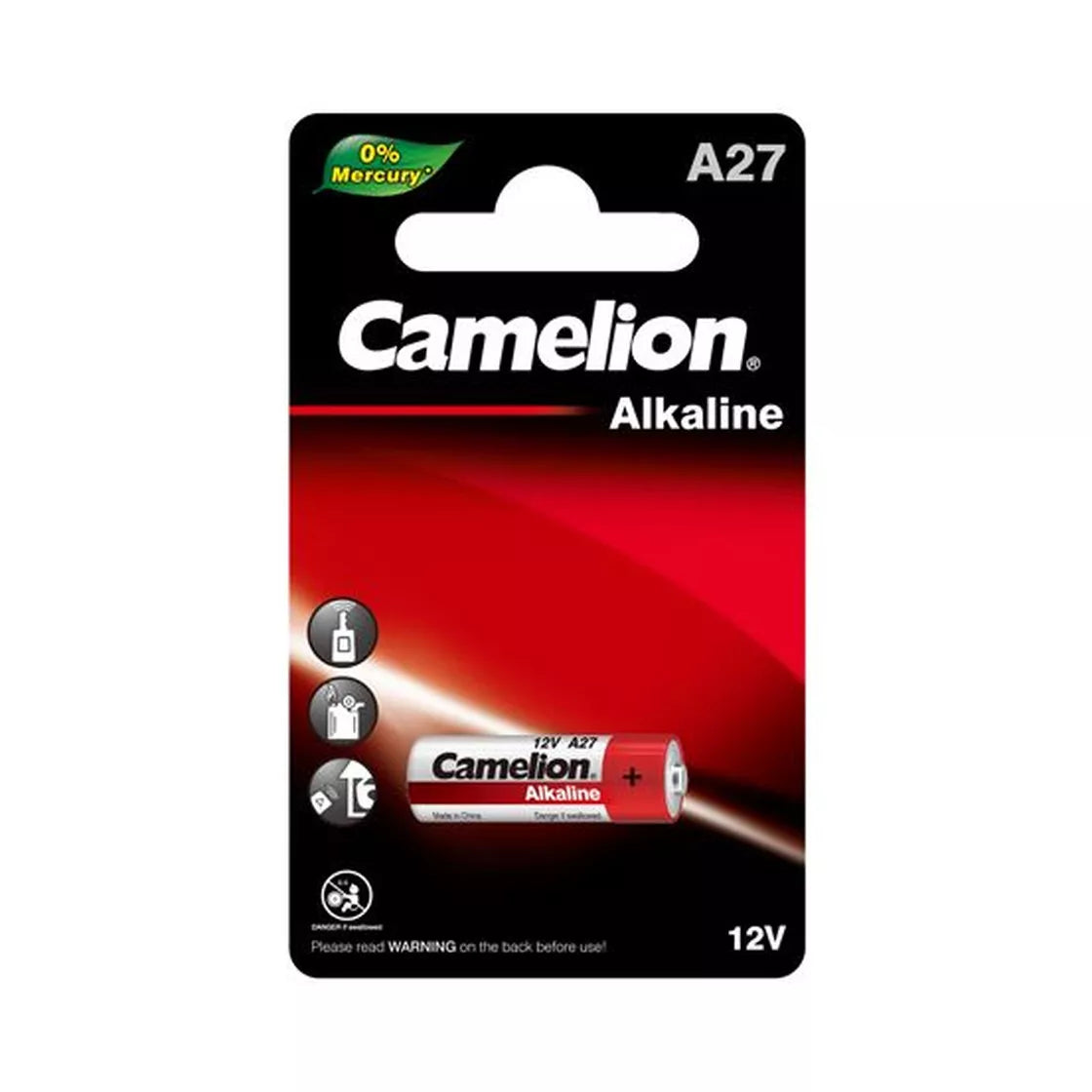 Elementas be gyvsidabrio, A27, 12V, CAMELION, 1 vnt.