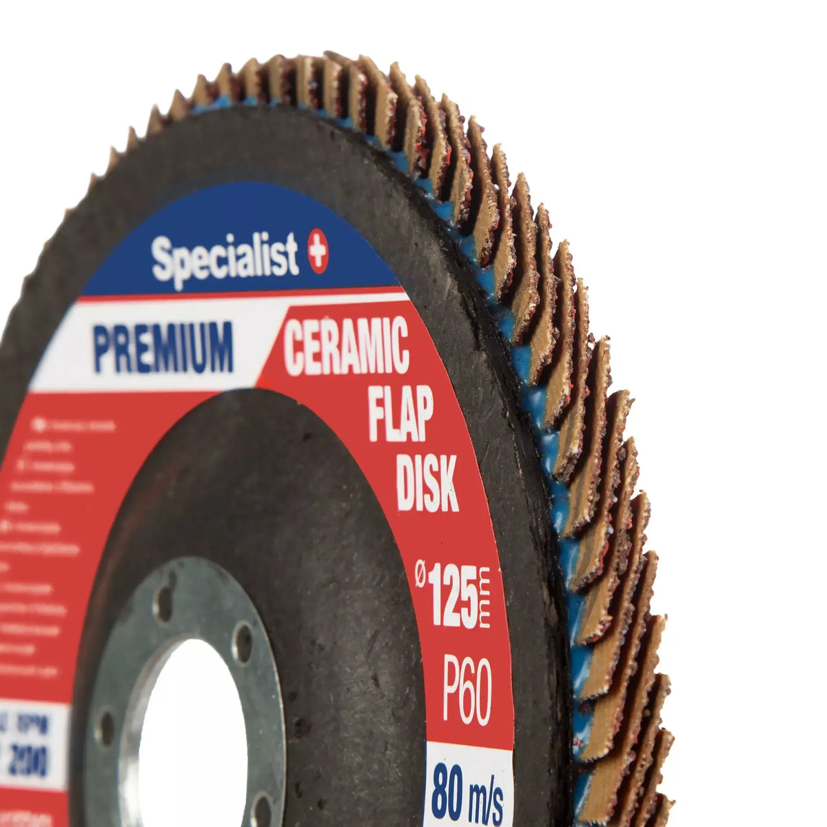 Lapelinis šlifavimo diskas 125 mm, P60, Ceramic PREMIUM, SPECIALIST+