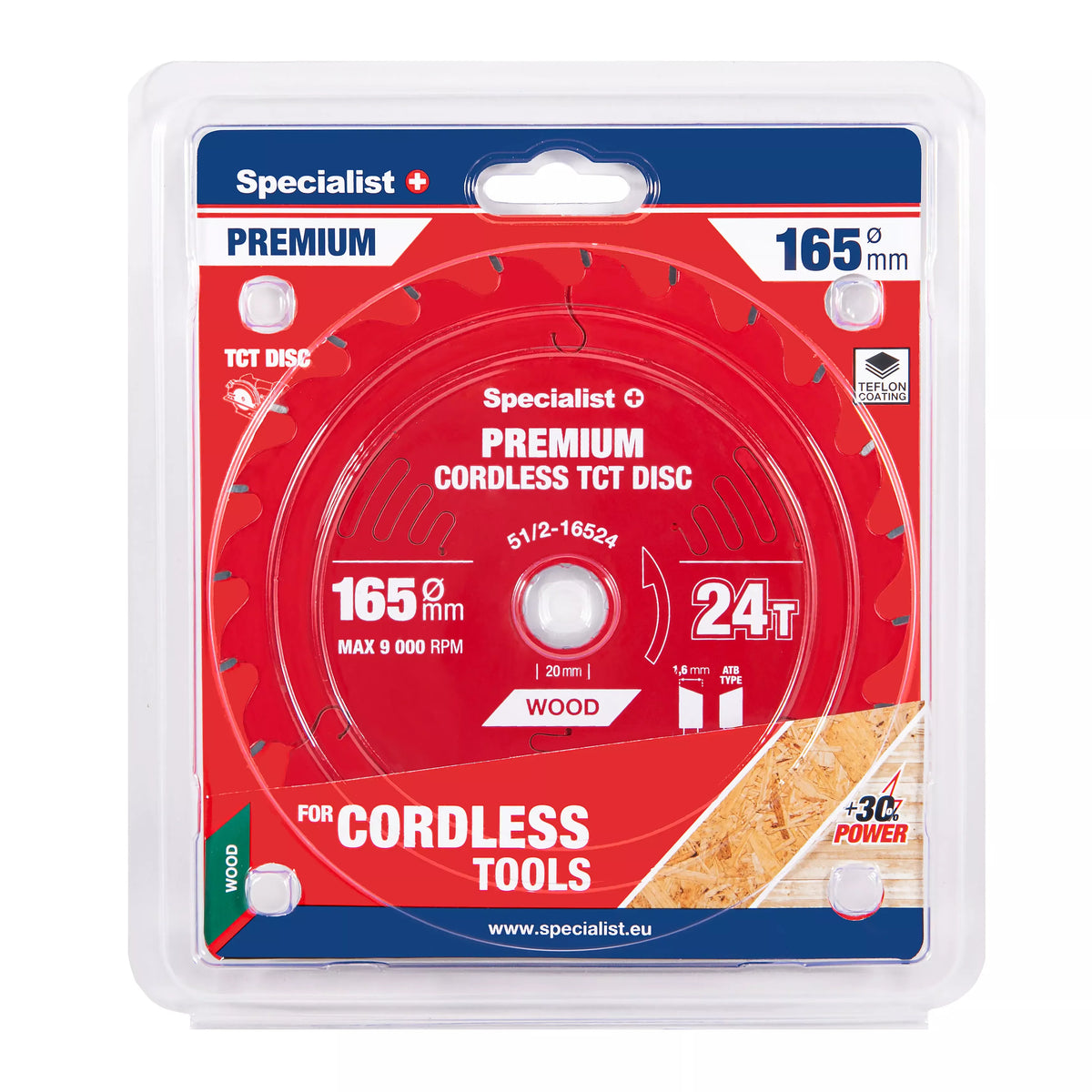 Pjovimo diskas 165x24Tx20mm, Cordless PREMIUM, SPECIALIST+