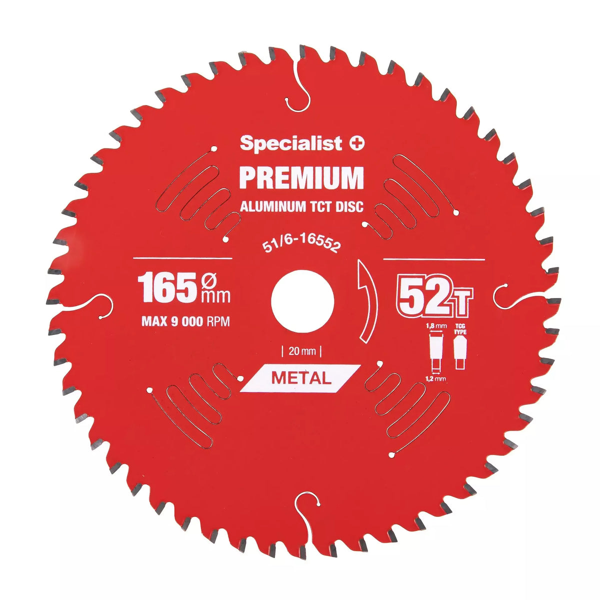 Pjovimo diskas 165x52Tx20mm, Aluminium PREMIUM, SPECIALIST+
