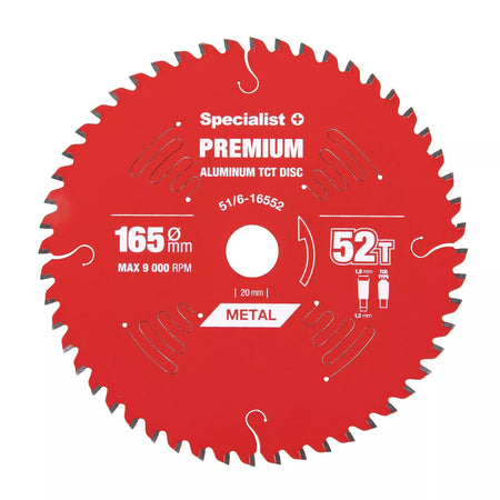 Pjovimo diskas 165x52Tx20mm, Aluminium PREMIUM, SPECIALIST+