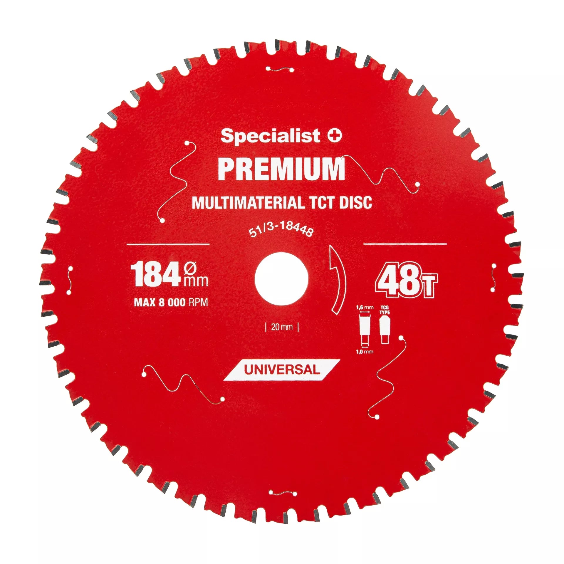 Pjovimo diskas 184x48Tx20/16mm, Multimaterial PREMIUM, SPECIALIST+
